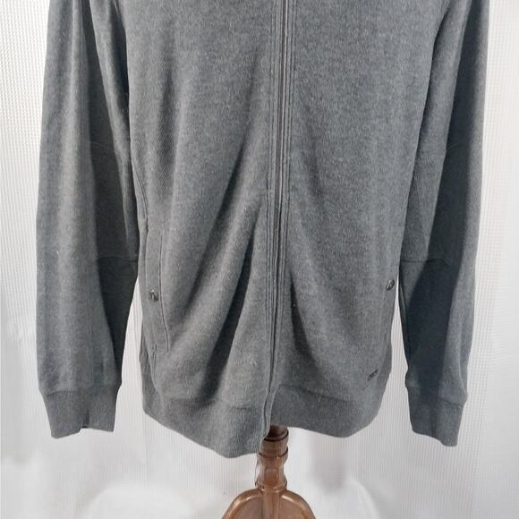CALVIN KLEIN! FULL ZIPPER CHARCOAL GRAY KNIT COTTON LIGHTWEIGHT SWEATER! SZ M - Picture 6 of 10